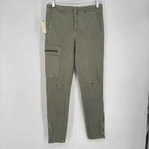 Anthropologie Utility Skinny Pants Olive Green Size 26 Cotton‎ & Elastane Womens